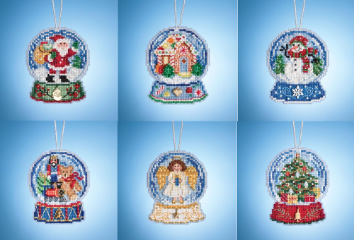 2019 Mill Hill Snow Globe Charmed Ornament Set (6 Kits